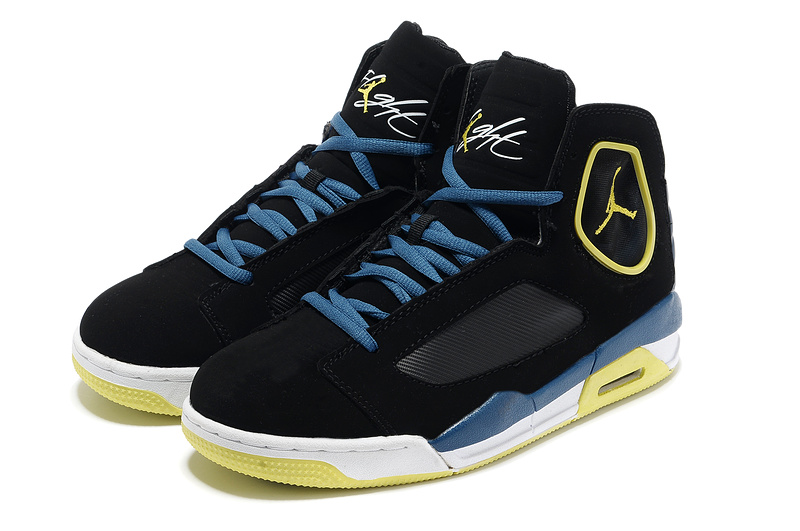 2013 Air Jordan Flight Luminary Black Yellow White Shoes - Click Image to Close