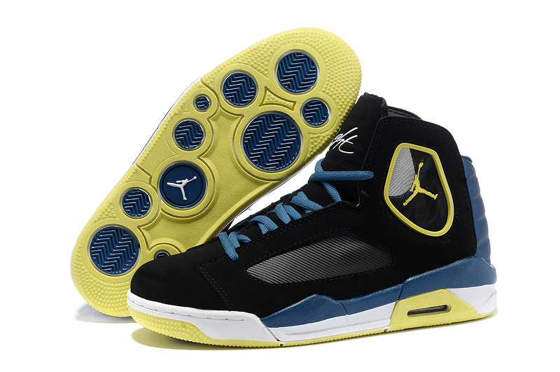 2013 Air Jordan Flight Luminary Black Yellow White Shoes - Click Image to Close