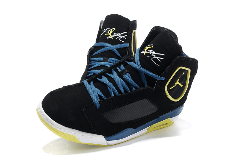 2013 Air Jordan Flight Luminary Black Yellow White Shoes - Click Image to Close