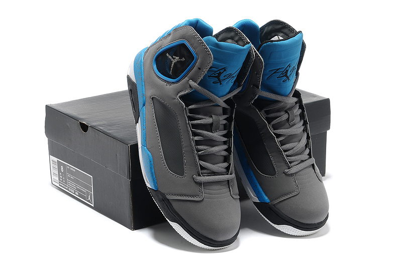 2013 Air Jordan Flight Luminary Grey Blue Shoes - Click Image to Close