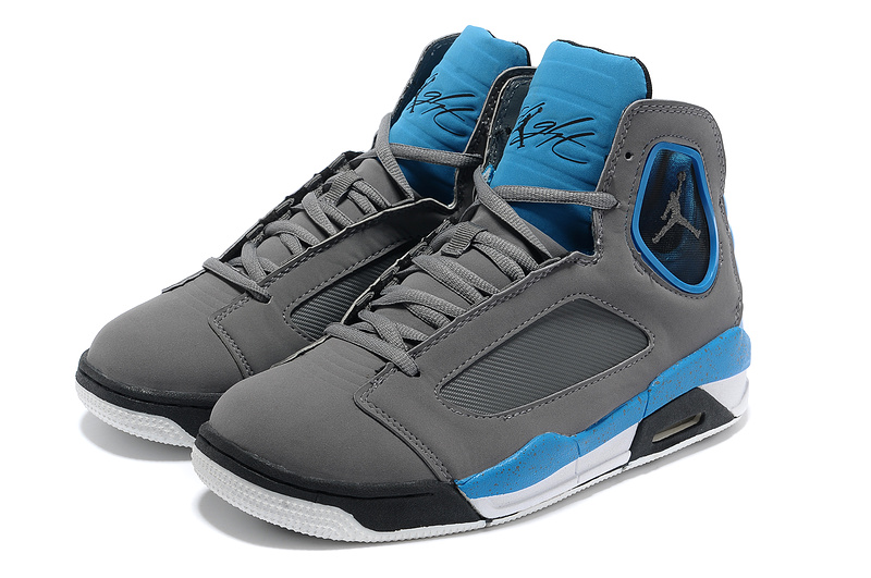 2013 Air Jordan Flight Luminary Grey Blue Shoes - Click Image to Close