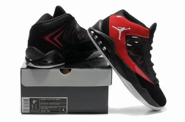 2012 Jordan Flight The Power Black Red Shoes