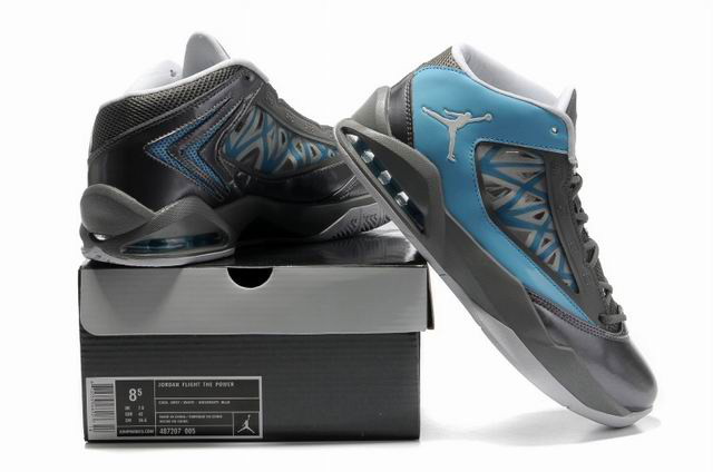 2012 Jordan Flight The Power Grey Blue Shoes - Click Image to Close