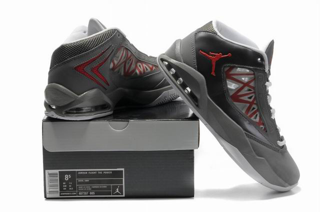 2012 Jordan Flight The Power Grey Red Shoes - Click Image to Close