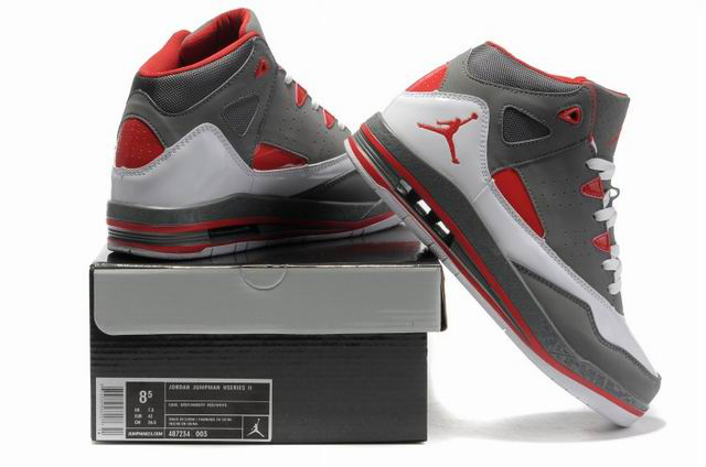 Authentic Jordan Jumpman H Series II Grey White Red Shoes - Click Image to Close