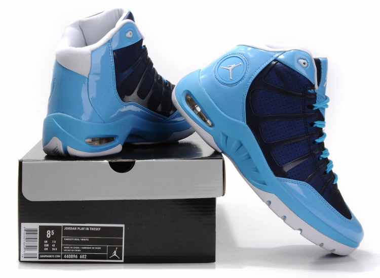 Air Jordan Play In Blue White Shoes - Click Image to Close