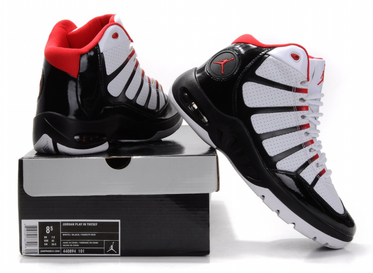 Air Jordan Play In White Black Red Shoes
