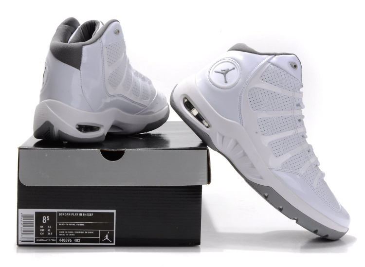 Air Jordan Play In White Grey Shoes