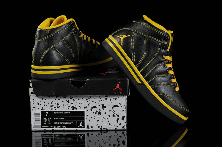 Authentic Jordan Pro Classic Black Yellow For Women