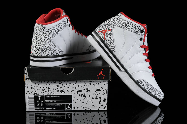 Authentic Jordan Pro Classic White Red Black Cement For Women