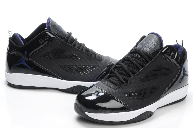 Air Jordan Quick Fuse Black White Blue Logo - Click Image to Close