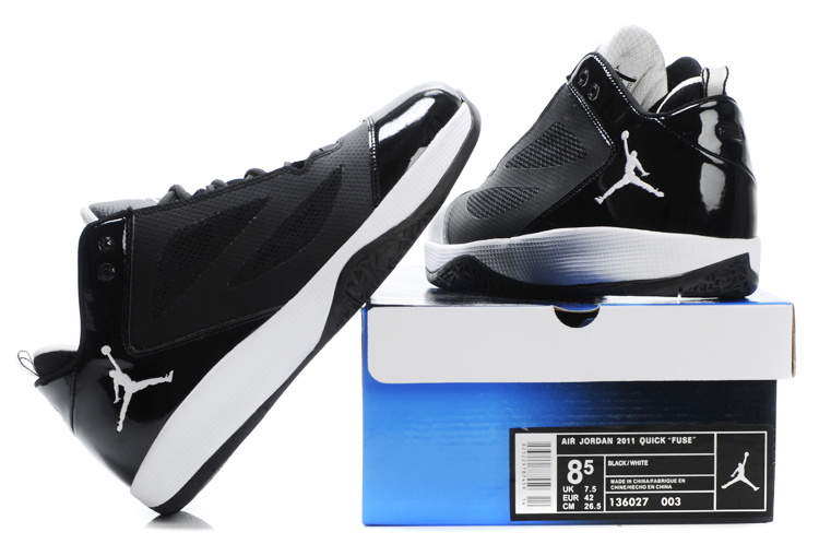Air Jordan Quick Fuse Black White Logo - Click Image to Close