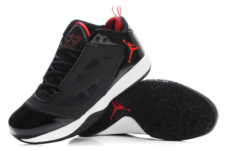 Air Jordan Quick Fuse Black White Red Logo