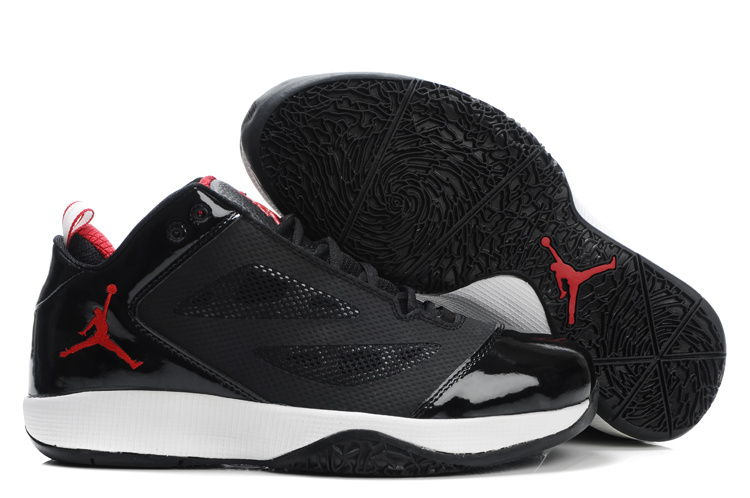 Air Jordan Quick Fuse Black White Red Logo - Click Image to Close