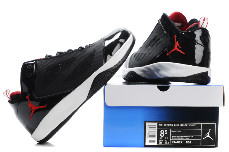 Air Jordan Quick Fuse Black White Red Logo