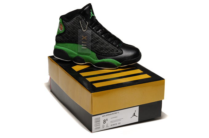 Special Air Jordan Retro 13 Black Green Shoes - Click Image to Close