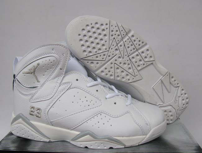 Cheap Original Jordan Retro 7 All White Shoes