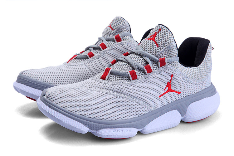 Jordan Running Shoes Grey White - Click Image to Close