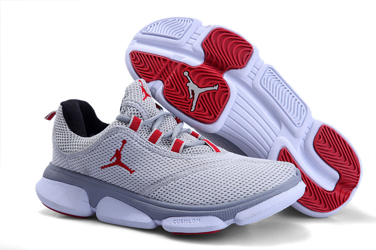 Jordan Running Shoes Grey White - Click Image to Close