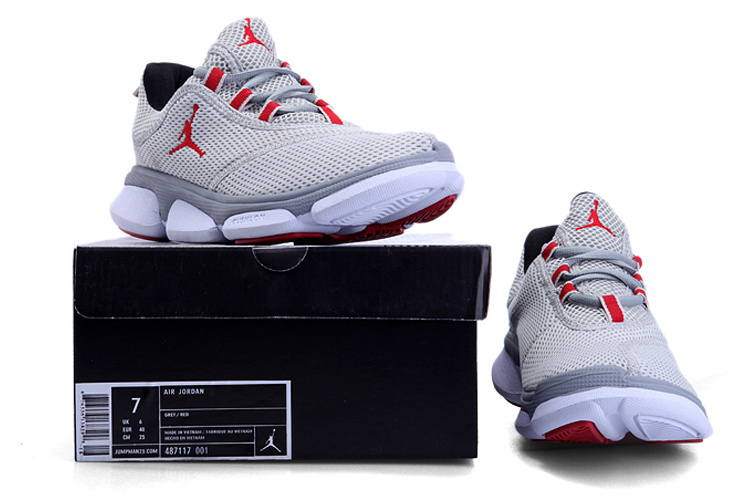 Jordan Running Shoes Grey White - Click Image to Close