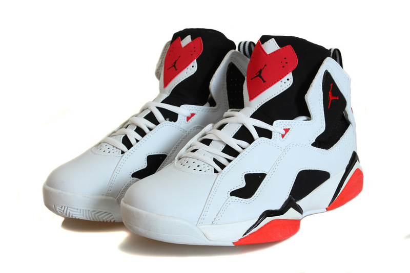 New Air Jordan Retro True Flight White Black Red Shoes - Click Image to Close