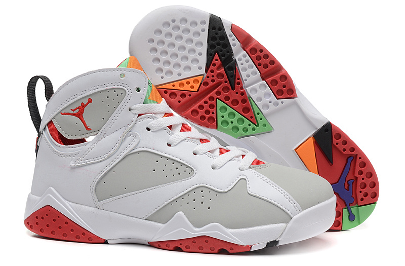 2015 Real Bugs Bunny Air Jordan 7 White Grey Red For Women