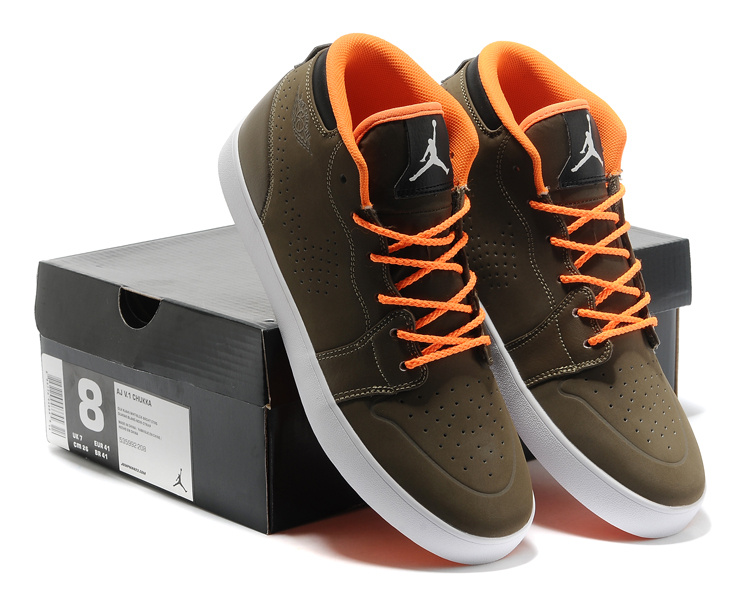 Cheap Real Casual Jordan 1 Coffe Orange Shoes