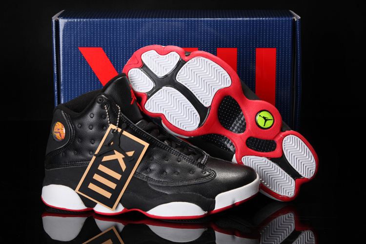 2013 Summer Jordan 13 Black White Red Shoes