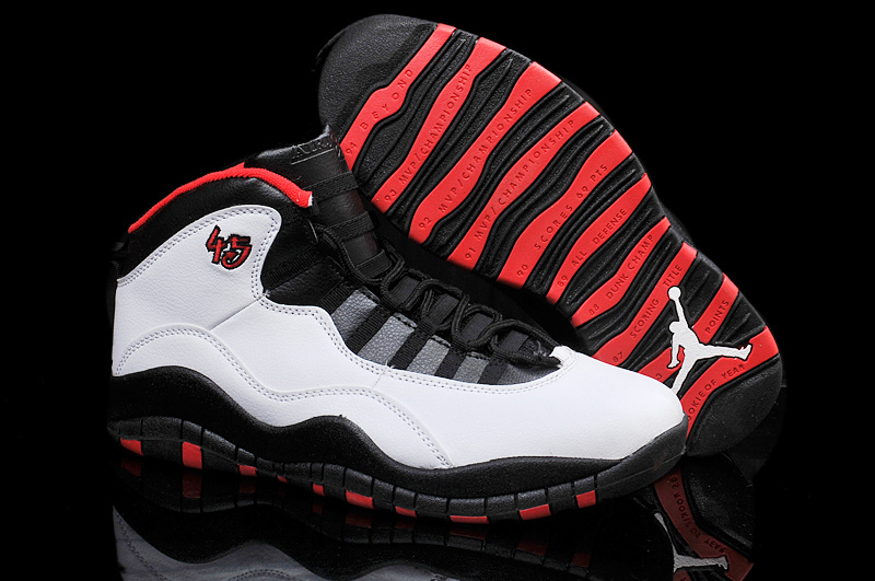 For Sale Air Jordan 10 Retro Chicago 45 PE For 2015 In White Varsity Red Black - Click Image to Close