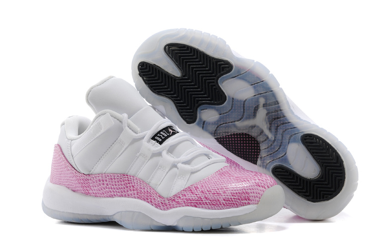 For Sale Air Jordan 11 Retro Low Pink Snakeskin White Cherry Pink Black - Click Image to Close