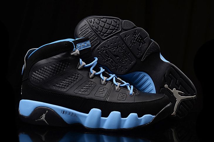 Girls Air Jordan 9 Slim Jenkins Black Blue Cheap Sale