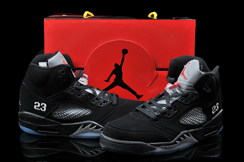 Hardback Air Jordan 5 All Black Shoes - Click Image to Close