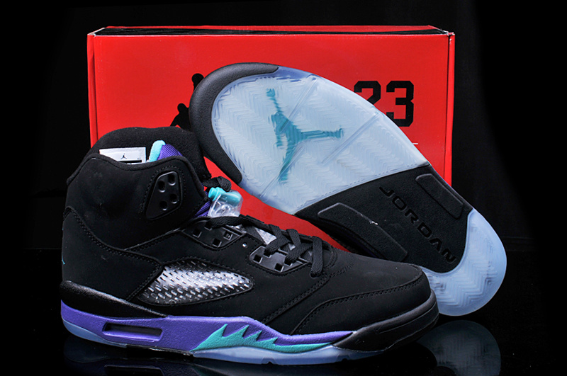 Hardback Air Jordan 5 Black Purple Shoes - Click Image to Close