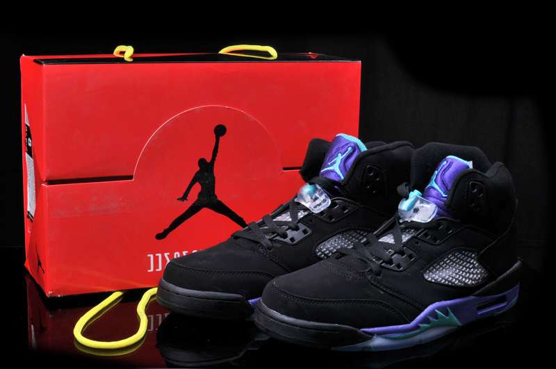 Hardback Air Jordan 5 Black Purple Shoes - Click Image to Close