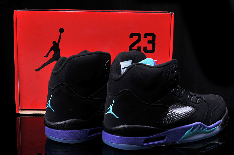 Hardback Air Jordan 5 Black Purple Shoes - Click Image to Close