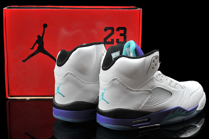 Hardback Air Jordan 5 White Purple Shoes