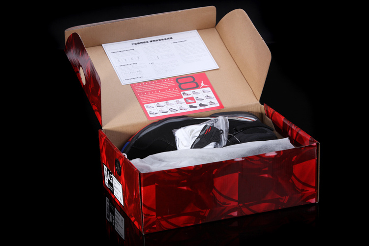 2013 Hardback Edition Jordan 8 Black White Red - Click Image to Close