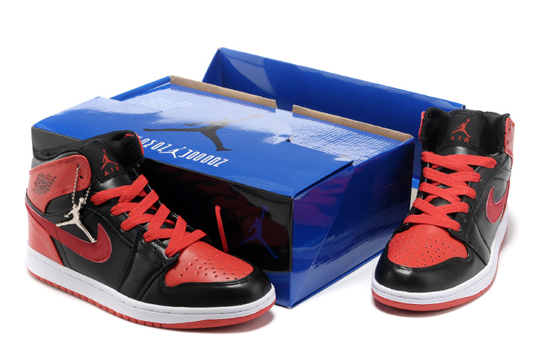 Hardback Air Jordan 1 Black Red White Shoes - Click Image to Close