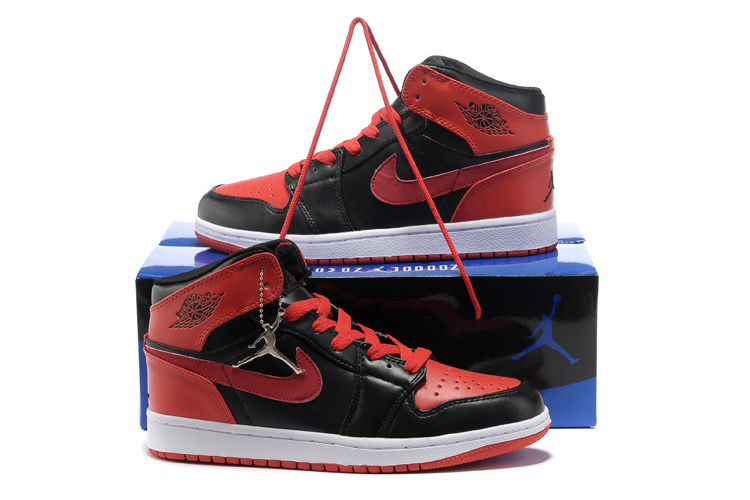 Hardback Air Jordan 1 Black Red White Shoes - Click Image to Close