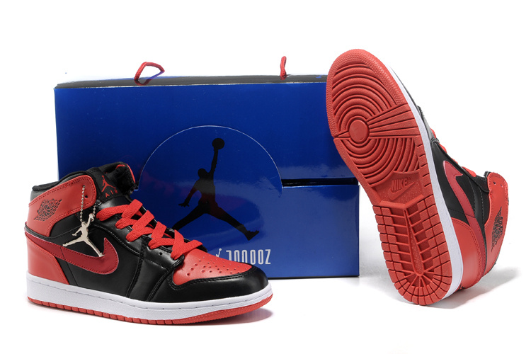 Hardback Air Jordan 1 Black Red White Shoes - Click Image to Close