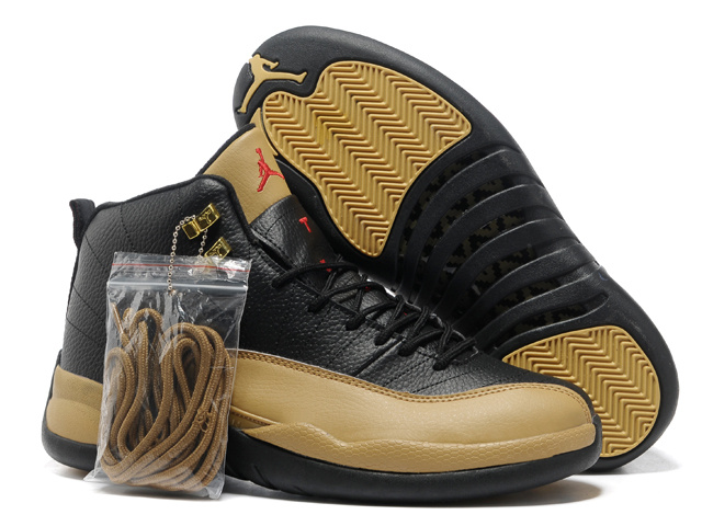 2013 Hardback Air Jordan 12 Black Brown Shoes - Click Image to Close