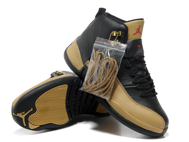 2013 Hardback Air Jordan 12 Black Brown Shoes - Click Image to Close