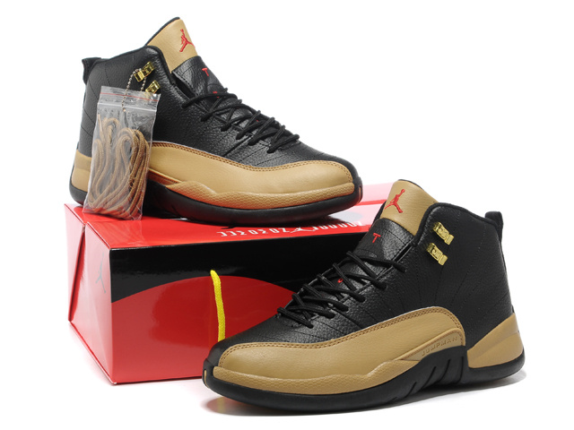 2013 Hardback Air Jordan 12 Black Brown Shoes - Click Image to Close