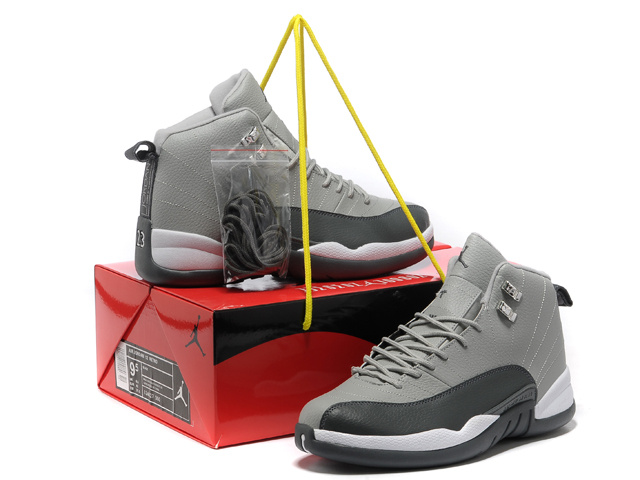 2013 Hardback Air Jordan 12 Grey Black White Shoes