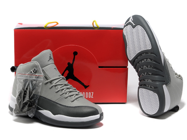 2013 Hardback Air Jordan 12 Grey Black White Shoes