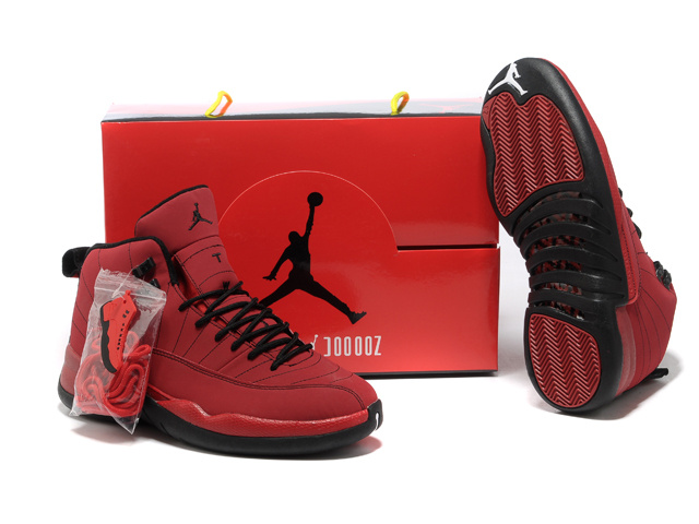 2013 Hardback Air Jordan 12 Red Black Shoes - Click Image to Close