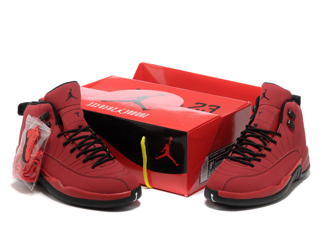 2013 Hardback Air Jordan 12 Red Black Shoes - Click Image to Close