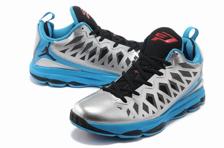 2013 Jordan CP3 VI Silver Black Blue Basketball Shoes