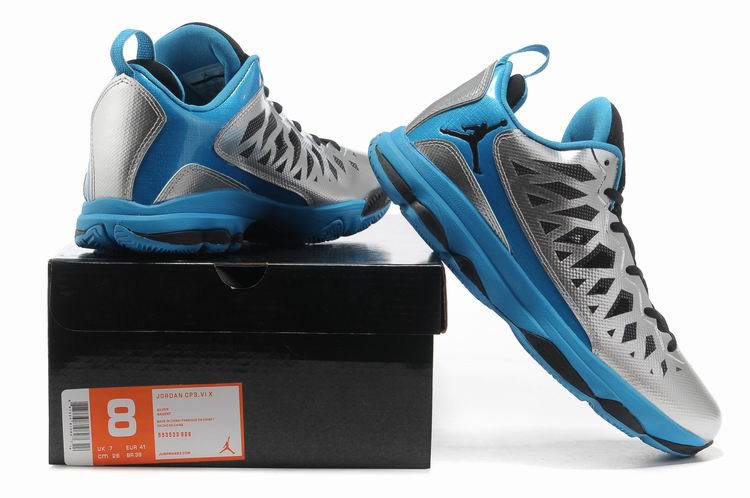 2013 Jordan CP3 VI Silver Black Blue Basketball Shoes