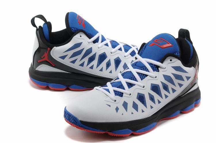 2013 Jordan CP3 VI White Blue Red Home Clippers Basketball Shoes - Click Image to Close